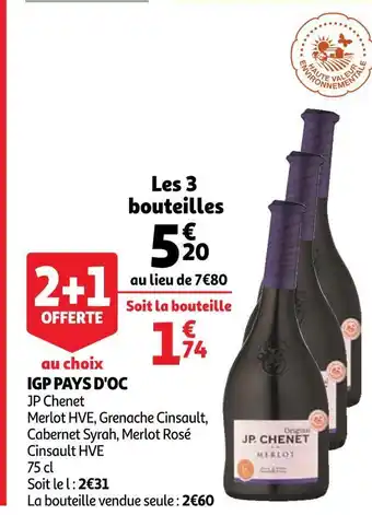 Auchan Jp chenet igp pays d'oc offre
