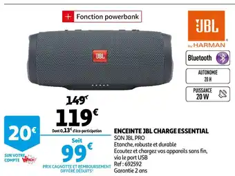 Auchan Jbl enceinte charge essential offre