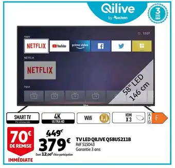 Auchan Qilive tv led q58us211b offre