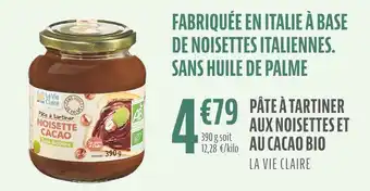 La Vie Claire La vie claire pâte à tartiner aux noisettes et au cacao bio offre