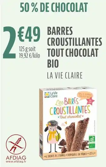 La Vie Claire La vie claire barres croustillantes tout chocolat bio offre