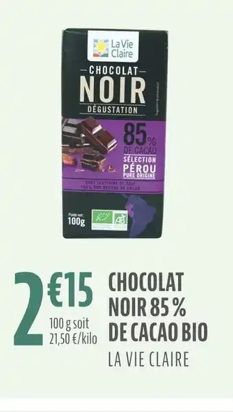 La Vie Claire La vie claire chocolat noir 85 % de cacao bio offre