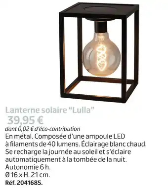 Jardiland Lanterne solaire “lulla” offre