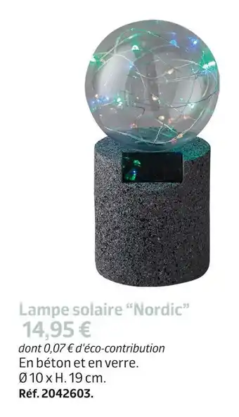Jardiland Lampe solaire “nordic” offre