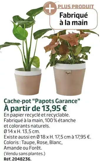 Jardiland Cache-pot “papots garance” offre