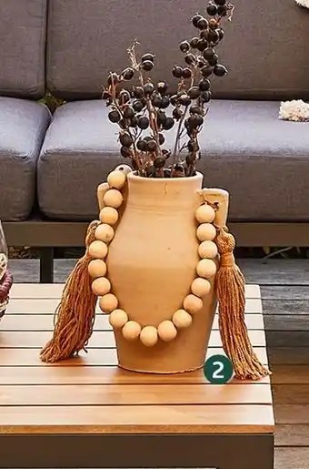 Jardiland Vase avec perles en bois offre