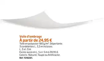 Jardiland Voile d’ombrage offre