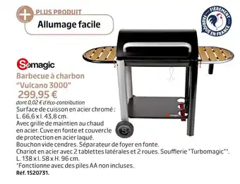 Jardiland Somagic barbecue à charbon “vulcano 3000” offre