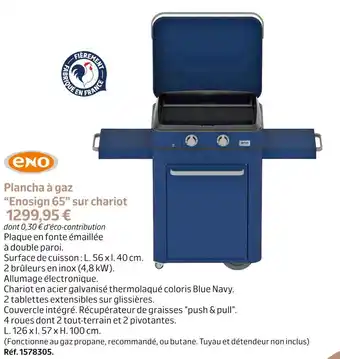 Eno plancha à gaz enosign 65 sur chariot