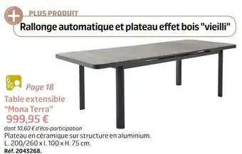 Jardiland Table extensible “mona terra” offre