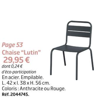 Jardiland Chaise “lutin” offre