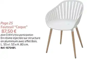 Jardiland Fauteuil coque offre