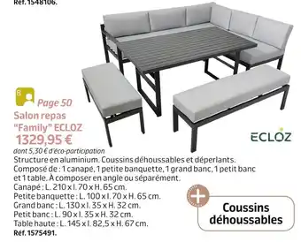 Jardiland Ecloz salon repas “family” offre