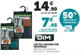 Super U Lot de 2 boxers dim originals offre