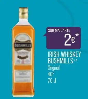 Match Irish whiskey bushmills offre