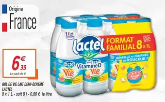Netto Bol de vie lait demi-écrémé lactel offre