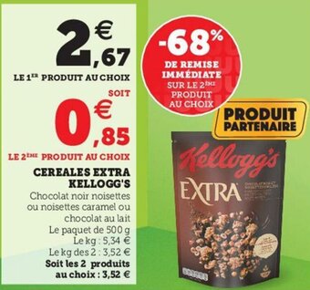 Hyper U Cereales extra kellogg's offre