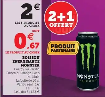 Hyper U Boisson energisante monster offre