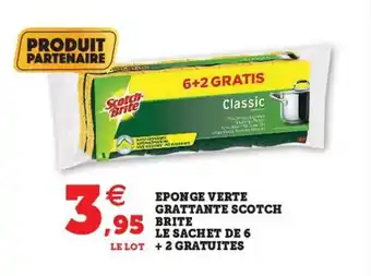 Hyper U Eponge verte grattante scotch brite offre