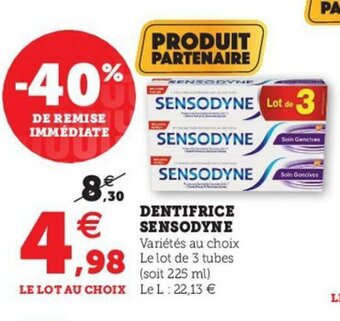 Hyper U Dentifrice Sensodyne offre