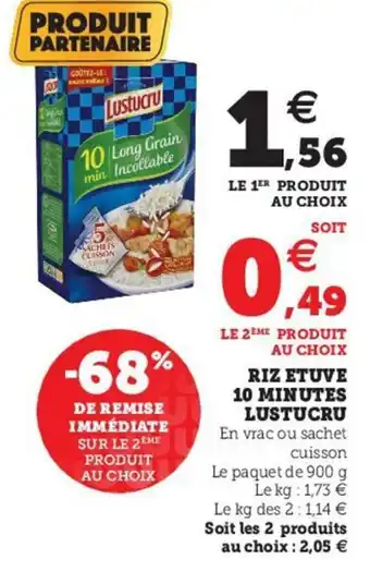 Hyper U Riz Etuve 10 Minutes Lustucru offre