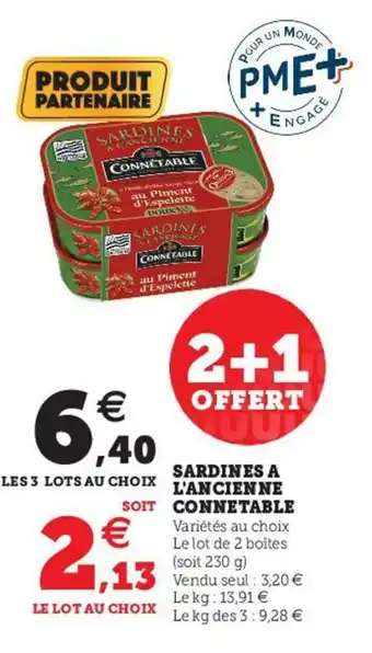 Hyper U Sardines a l'Ancienne Connetable offre