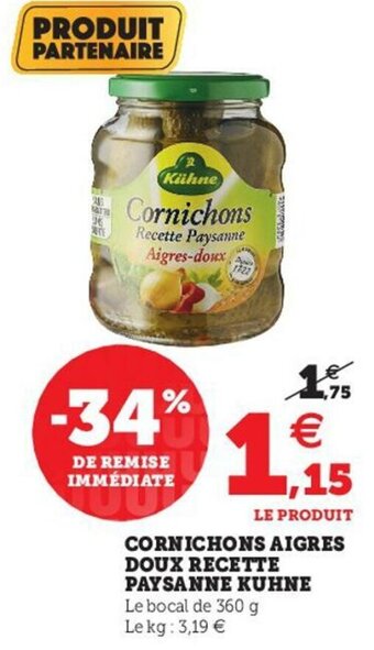 Hyper U Cornichons Aigres Doux Recette Paysanne Kuhne offre