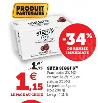 Hyper U Skyr Siggi's offre