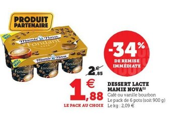 Hyper U Dessert Lacte Mamie Nova offre