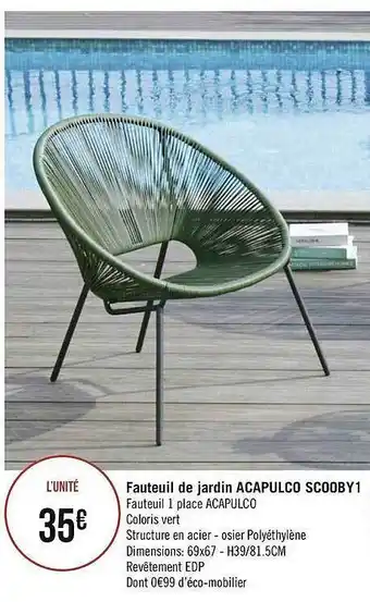 Géant Casino Fauteuil De Jardin Acapulco Scooby 1 offre