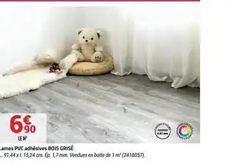Bricorama Lames Pvc Adhésives Bois Grisé offre
