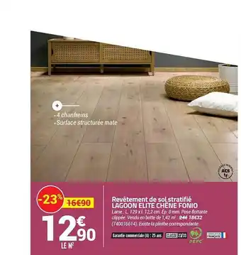 Bricorama Revêtement De Sol Stratifié Lagoon Elite Chène Fonio offre