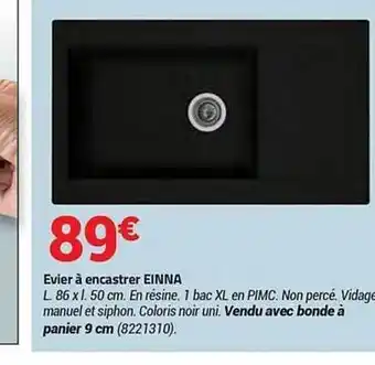 Bricorama évier à Encastrer Einna offre