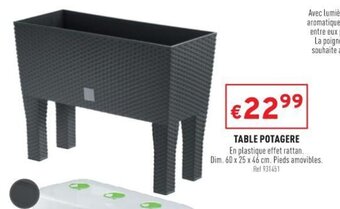Trafic Table Potagere offre