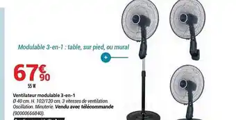 Bricorama Ventilateur Modulable 3-en-1 offre