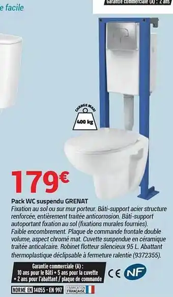Bricorama Pack Wc Suspendu Grenat offre