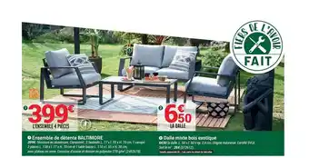 Bricorama Ensemble De Détente Baltimore Dalle Mixte Bois Exotique offre