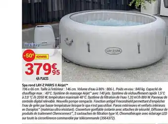 Bricorama Spa Rond Lay-z Paris Ii Airjet offre