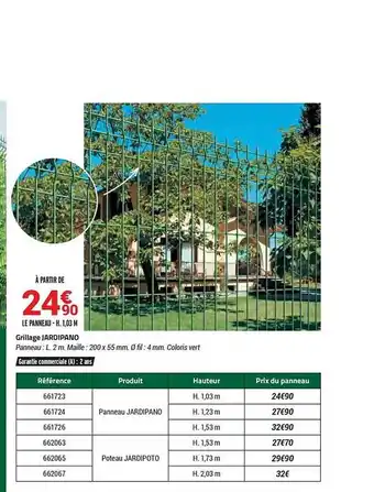 Bricorama Grillage Jardipano offre