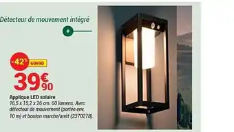 Bricorama Applique Led Solaire offre