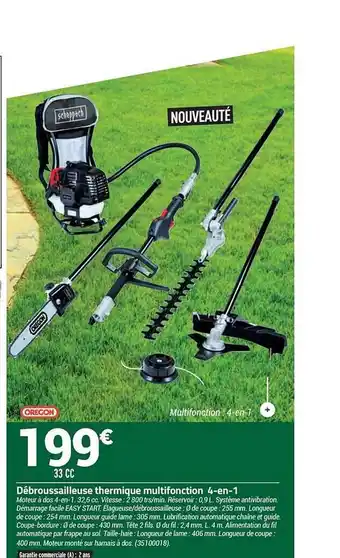 Bricorama Débroussailleuse Thermique Multifonction 4-en-1 offre