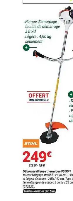 Bricorama Débroussailleuse Thermique Fs 55 offre