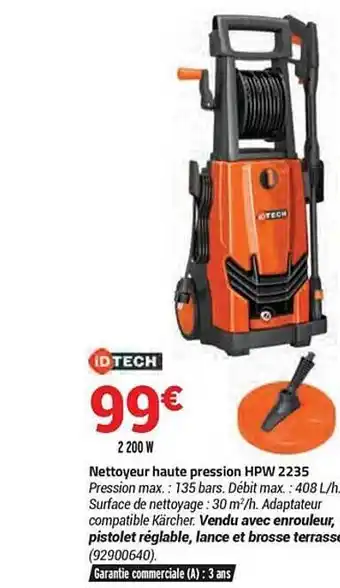 Bricorama Nettoyeur Haute Pression Hpw 2235 Idtech offre