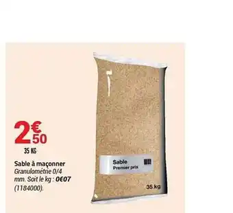 Sable à Maçonner
