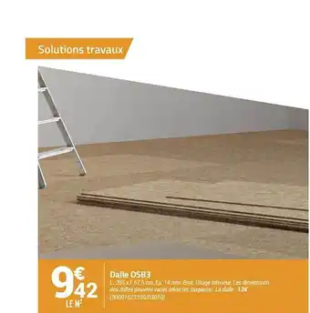 Bricorama Dalle Osb3 offre