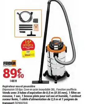 Bricorama Aspirateur Eau Et Poussière Feider offre