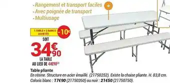 Bricorama Table Pliante offre