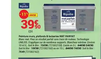 Peinture Murs, Plafonds & Boiseries Mat Parfait