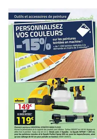Bricorama Pistolet à Peinture Univesal Sprayer W690 Flexio Wagner offre