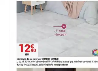 Bricorama Carrelage De Sol Intérieur Shabby Bianco offre